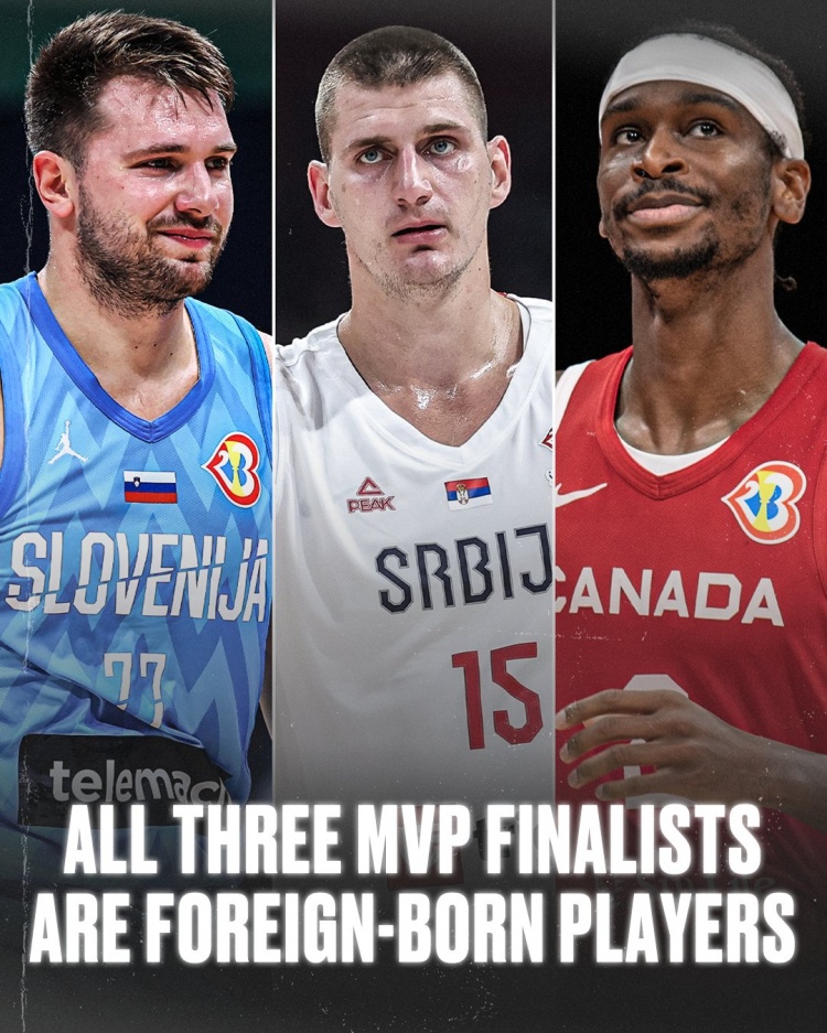 世界籃球的進(jìn)步！東契奇/約基奇/SGA三位MVP候選人都非美國籍